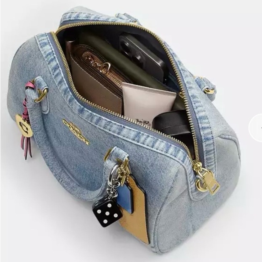 Rowan Satchel Bag
In Loved Denim With Charms - Picture 5 of 5